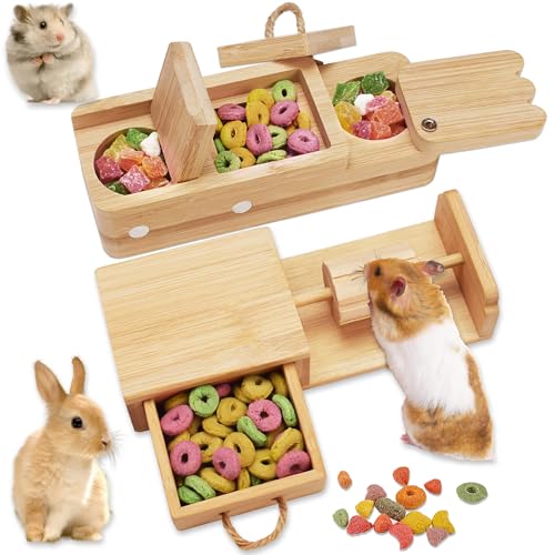 YOBTEOY Meerschweinchen Anreicherung Spielzeug Hamster Spielzeug Kleintier Spielzeug Hamster Spielzeug Holz Interaktive Anreicherung Hamster Futtersuche Spielzeug für Hamster Meerschweinchen Kaninchen von YOBTEOY