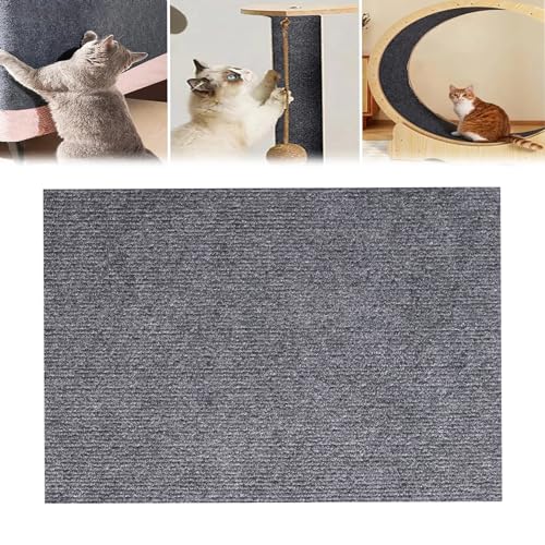 Cat Scratching Mat, Climbing Cat Scratcher, DIY Climbing Cat Scratcher Mat, Trimmable Self-Adhesive Cat Scratching Carpet, Cat Scratch Furniture Protector for Couch, Wall, Bed (Light Grey,40 * 100CM) von YODAOLI