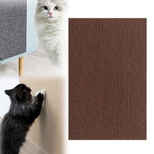 Cat Scratching Mat, Scratch Pad Pro for Cats, Climbing Cat Scratcher, Trimmable Cat Scratcher Mat for Wall, Furniture, Table Leg (11.8 * 39.4in,Brown) von YODAOLI