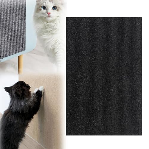 Cat Scratching Mat, Scratch Pad Pro for Cats, Climbing Cat Scratcher, Trimmable Cat Scratcher Mat for Wall, Furniture, Table Leg (15.7 * 39.4in,Black) von YODAOLI