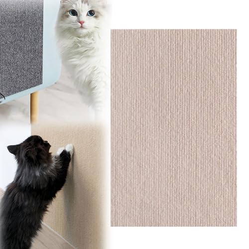 Cat Scratching Mat, Scratch Pad Pro for Cats, Climbing Cat Scratcher, Trimmable Cat Scratcher Mat for Wall, Furniture, Table Leg (15.7 * 39.4in,Khaki) von YODAOLI