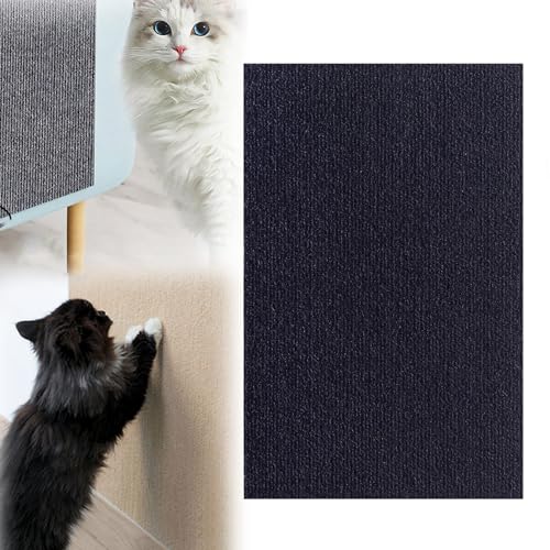 Cat Scratching Mat, Scratch Pad Pro for Cats, Climbing Cat Scratcher, Trimmable Cat Scratcher Mat for Wall, Furniture, Table Leg (15.7 * 39.4in,Navy Blue) von YODAOLI