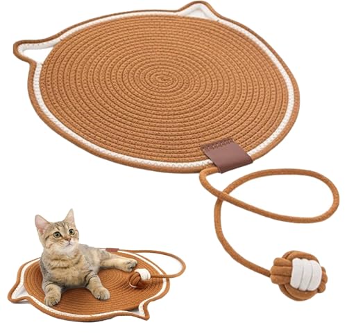 Celery Pets Dual Scratching Pad, 2024 New Scratching Pads for Indoor Cats, Celery Pets Pad, Cat Scratching Mat Natural Cotton Rope Cat Scratching Pad, Large Size Cat Bed Cat Scratching Pad (Brown) von YODAOLI