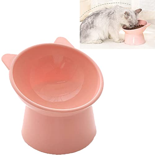 Ergonomic Cat Bowl, 45° Tilted Raised Cat Food Bowls, Anti Spill Tilted Cat Food Bowls, Tall Feet Elevated Cat Bowls, Anti Vomit Cat Bowls for Indoor Cats (Pink) von YODAOLI