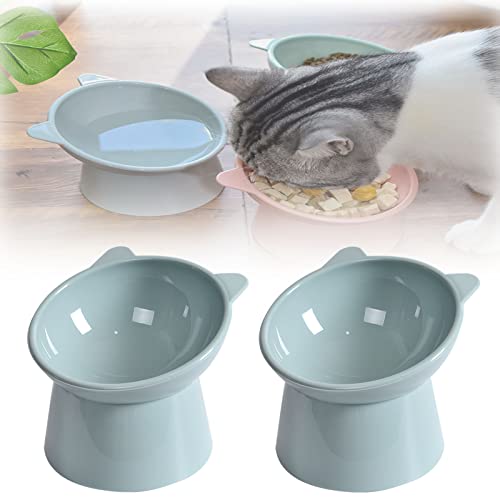 Ergonomic Cat Bowl, Cat Anti Vomit Food Bowl, Ergonomic Cat Food Bowl, Cat Bowls Elevated Tilted, Elevated Cat Bowls, Anti-Fall Neck Protection Cat Food Bowl (2*Gray) von YODAOLI