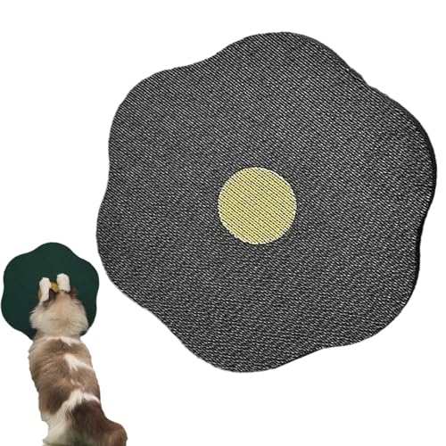 Flower Scratching Pad for Cats on Wall, Cat Wall Scratcher Corrugated Cardboard, Cuddle Meow Flower Pad, Washable Cat Scratcher Mat Furniture Protector (Black) von YODAOLI