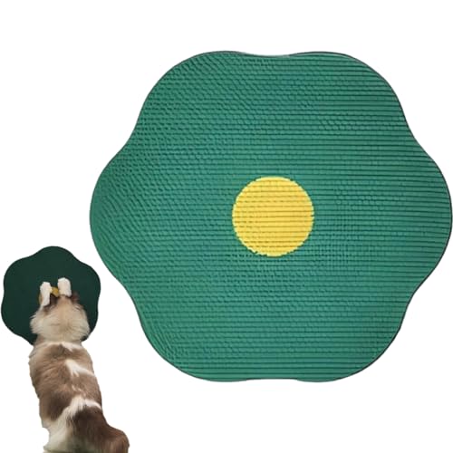 Flower Scratching Pad for Cats on Wall, Cat Wall Scratcher Corrugated Cardboard, Cuddle Meow Flower Pad, Washable Cat Scratcher Mat Furniture Protector (Green) von YODAOLI