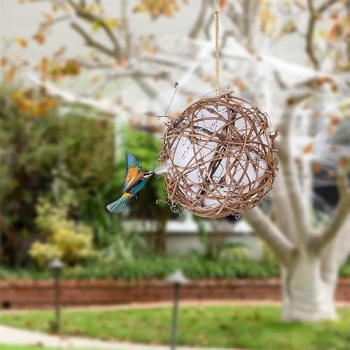 Handmade Birdhouse and Birdhouse Materials, 2024 New Refillable Bird Hummingbird Nesting Ball Material, Hanging Bird Nesters for Wild Birds (Diameter 15cm,1set) von YODAOLI