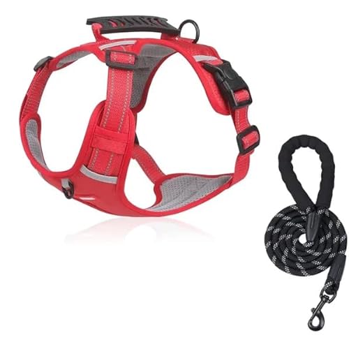 No Pull Dog Harness for Large Medium Small Dogs,Reflective Adjustable Dog Vest Harness (Red,S(5-7.5KG)) von YODAOLI
