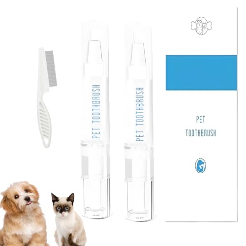 Pet Toothbrush Pen, Pet Dog Teeth Cleaning Pen, Dog Tartar Remover for Teeth, Cat Dog Tooth Whitening & Cleaning, Natural Plant Substance-Pet Teeth Repairing Kit, Dog Tooth Brushing Kit (2PCS) von YODAOLI