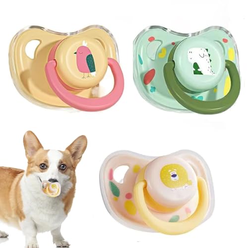 YODAOLI 3PCS Pet Dog Silicone Pacifier, Puppy Kitten Calming Pacifier, Small Dog Cat Chew Toy for Small Dogs, Latex Dog Toy, Animal Accessories Decoration (15MM) von YODAOLI