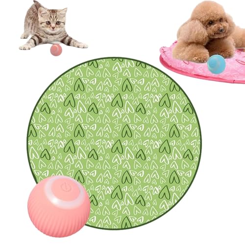 YODAOLI Accustomedi Cat Toy, 2 in 1 Simulated Interactive Hunting Cat Toy, Interactive Cat Hunting Toy Mat, Hunting Cat Toys for Indoor Cats, Cat Interactive Tunnel Toy (Pink Ball,Green) von YODAOLI