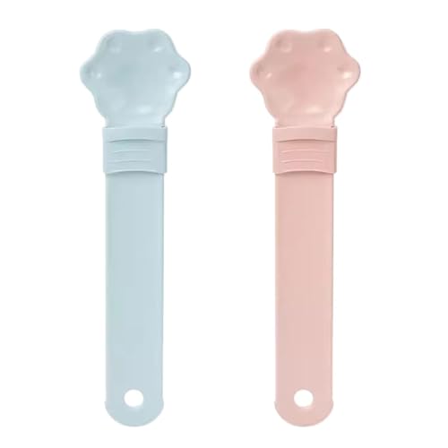 YODAOLI Happy Spoon for Cats, Cat Wet Treat Squeeze Treat Spoon, Happy Cat Wet Treat Dispenser Spoon, Cat Treat Spoon Squeeze, Cat Strip Feeder Squeeze Spoon (Pink+Blue) von YODAOLI