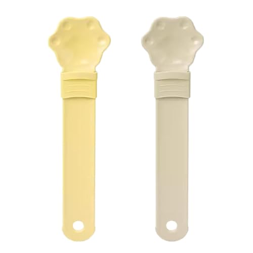 YODAOLI Happy Spoon for Cats, Cat Wet Treat Squeeze Treat Spoon, Happy Cat Wet Treat Dispenser Spoon, Cat Treat Spoon Squeeze, Cat Strip Feeder Squeeze Spoon (Yellow+Brown) von YODAOLI