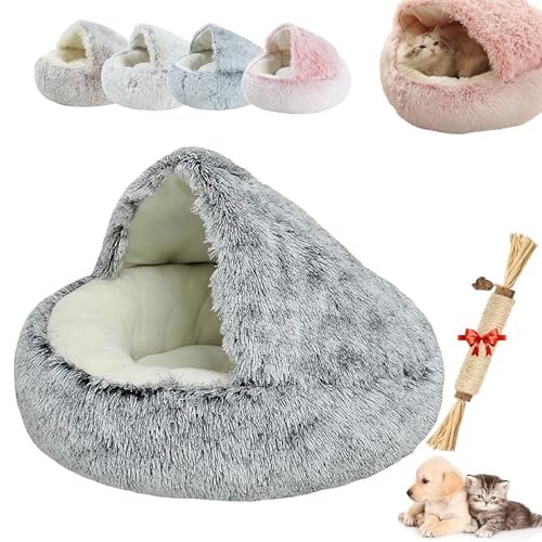 YODAOLI Lapcatz Nest Bed, Lapcatz Bed, Lap Cats Nest Bed with Cover, Cat Nest Bed Cat Cave, Pet Beds for Cats, Non-Slip Bottom Winter Pet Plush Bed for Dogs Cats (40 * 40cm,Gray) von YODAOLI