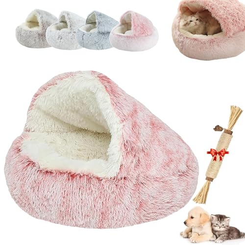 YODAOLI Lapcatz Nest Bed, Lapcatz Bed, Lap Cats Nest Bed with Cover, Cat Nest Bed Cat Cave, Pet Beds for Cats, Non-Slip Bottom Winter Pet Plush Bed for Dogs Cats (40 * 40cm,Pink) von YODAOLI