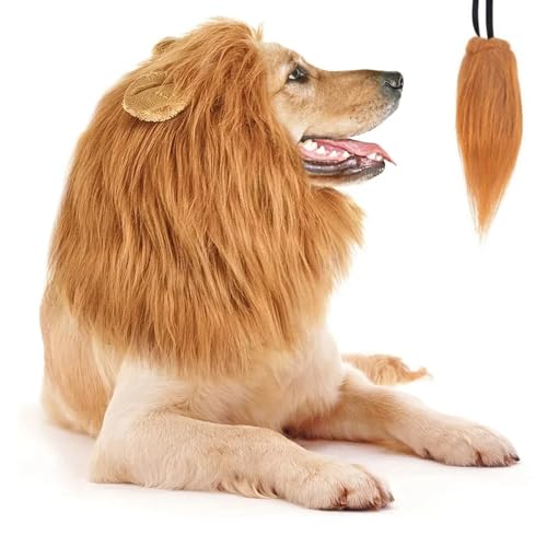 YODAOLI Lion Mane for Dog, Black Lion Mane for Dog, 2024 New Black Lion Mane Costume for Dog, Dog Lion Mane (Without Tails) von YODAOLI