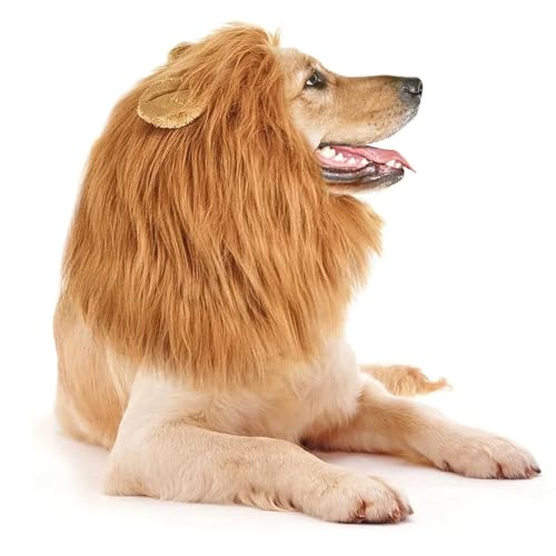 YODAOLI Lion Mane for Dog, Black Lion Mane for Dog, 2024 New Black Lion Mane Costume for Dog, Dog Lion Mane (with Tails) von YODAOLI