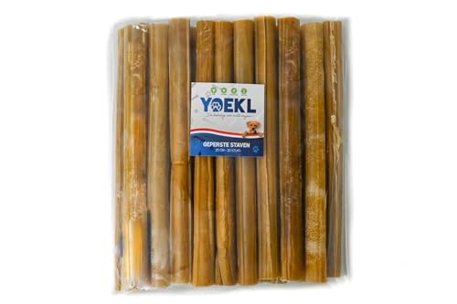 YOEKL Gepresste Kaustangen 25 cm | 20 Stück | Hundesnacks | Hundeleckerlis | Getrocknete Hundesnacks | Hochwertige Kauknochen für langanhaltenden Kauspaß | Ideale Belohnung für alle Hundegrößen von YOEKL