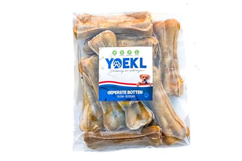 YOEKL Gepresste Kauknochen | 10 cm | Hundesnacks | Hundeleckerlis | Getrocknete Hundesnacks | Hochwertige Kauknochen für Langanhaltenden Kauspaß | 10 Stück | Ideal für kleine bis mittelgroße Hunde von YOEKL