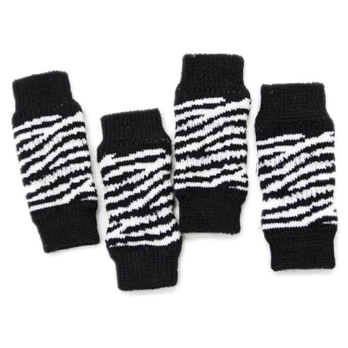 YOFAPA Haustier Beinwärmer gestrickt: 4PCS Elastische Baumwolle Thermische Warme gestreifte Hundesocken Welpen Bein Ärmel von YOFAPA