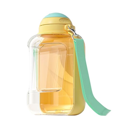 YOGOTEU Bewässerungsflasche, Haustier-Trinkflasche, Leckerli-Behälter für Spaziergänge, tragbarer Wasserspender für Outdoor-Aktivitäten, 1500 ml, Gelb von YOGOTEU