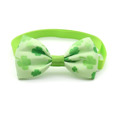 YOGOTEU Fliege, Halsband für Hunde und Katzen, Blumenhalsband, Kleeblätter, Patrick's Day-Thema, Hundehalsband, Halskette, niedliches Mädchenhalsband, Fliegen von YOGOTEU