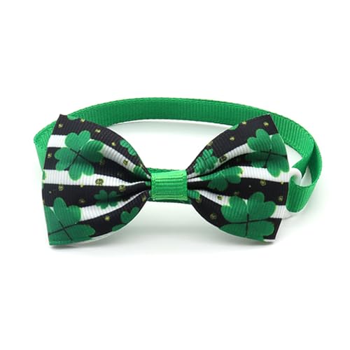 YOGOTEU Fliege, Halsband für Hunde und Katzen, Blumenhalsband, Kleeblätter, Patrick's Day-Thema, Hundehalsband, Halskette, niedliches Mädchenhalsband, Fliegen von YOGOTEU