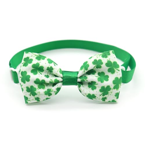 YOGOTEU Fliege, Halsband für Hunde und Katzen, Blumenhalsband, Kleeblätter, Patrick's Day-Thema, Hundehalsband, Halskette, niedliches Mädchenhalsband, Fliegen von YOGOTEU