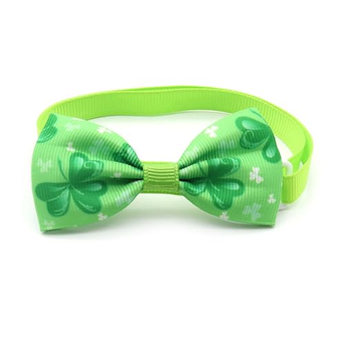 YOGOTEU Fliege, Halsband für Hunde und Katzen, Blumenhalsband, Kleeblätter, Patrick's Day-Thema, Hundehalsband, Halskette, niedliches Mädchenhalsband, Fliegen von YOGOTEU