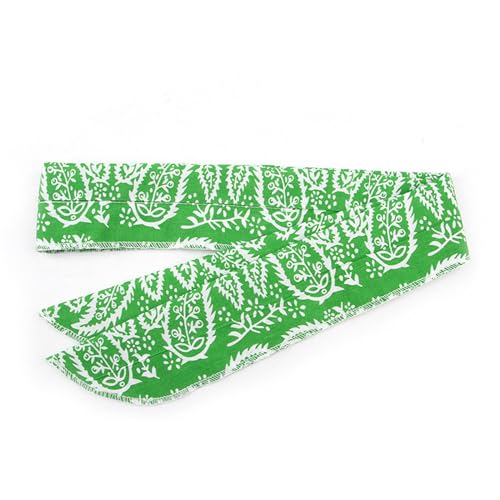 YOGOTEU Halstuch, kühlendes Bandana für Haustiere, Hunde, verhindert Hitzschlag, Kühlhalsband, wiederverwendbar, für den Außenbereich, kühlender Schal mit Blumendruck, 98 cm, Grün von YOGOTEU