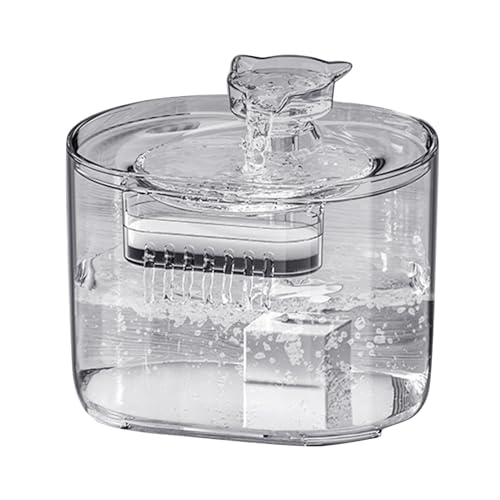 YOGOTEU Spender, Trinkbrunnen für Hunde und Katzen, transparent, sichtbar, mit Umluftfilter für sauberes Wasser, 19,5 cm x 14,5 cm x 14,5 cm von YOGOTEU