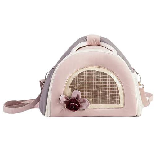 YOGOTEU Taschen, Haustier-Tragetasche, abnehmbares Pad, praktische Tasche, Hamster-Tragetasche, Reisen, Outdoor, Reisen, Hamster, Tragetasche, 24 x 17 x 19 cm, Rosa von YOGOTEU