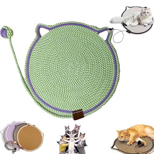 Celery Pets Dual Scratching Pad, Cat Scratching mat Natural Cotton Rope Cat Scratching Pad, Scratching Pads for Indoor Cats, Large Size Cat Bed Cat Scratching Pad with Cat Toy (42cm/16.5in,H) von YOHFRFGX