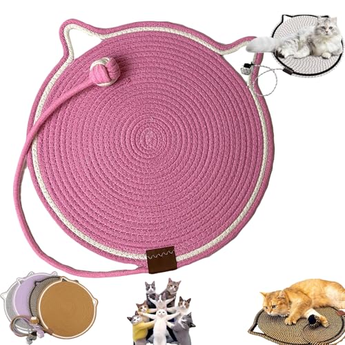 Celery Pets Dual Scratching Pad, Cat Scratching mat Natural Cotton Rope Cat Scratching Pad, Scratching Pads for Indoor Cats, Large Size Cat Bed Cat Scratching Pad with Cat Toy (42cm/16.5in,I) von YOHFRFGX