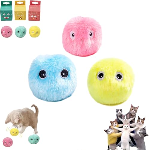 Smart Cat Toy Ball, Smart Interactive Ball Toy for Cat, Smart Cat Toy Ball Electronic Interactive Pet Toy, Pet Product Squeak Toy Ball, Moving Bouncing Rolling Interactive Ball Toy for Cat (3color) von YOHFRFGX