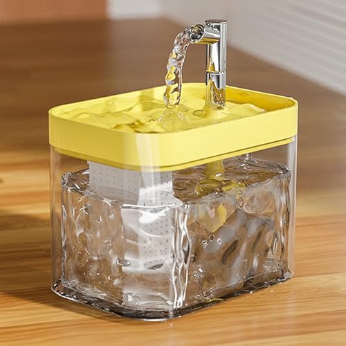 YOHFRFGX Doggocomfy Pet Water Fountain, 2024 New Automatic Circulating Water Fountain for Pets, Cats and Dogs Water Dispenser, Automatic Pet Water Fountain 1000ml Capacity (Yellow) von YOHFRFGX