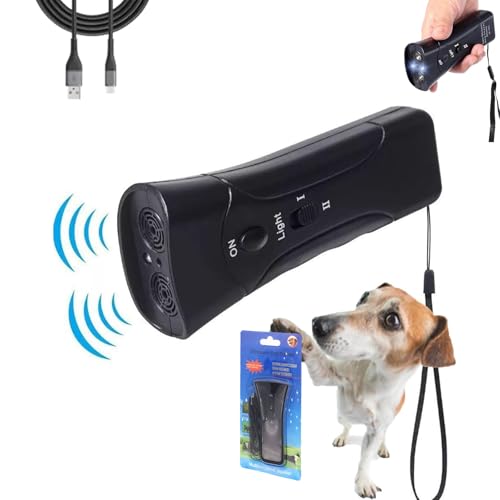 YOHFRFGX Max Trainer Bark Control, Anti Barking Device for Dogs, Antibarking Device for Dogs Ultrasonic with Control Long Range, Antibarking Device for Dogs with LED Flashlight (Charging Model,Black) von YOHFRFGX