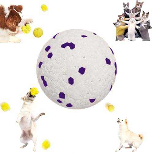 YOHFRFGX The Mellow Dog Calming Ball, Mellow Dog Calming Ball, Chewer Calming Ball Dog Toys, Durable Dog Chew Balls for Aggressive Chewers for Any Size Dog (Bouncy Ball,White) von YOHFRFGX