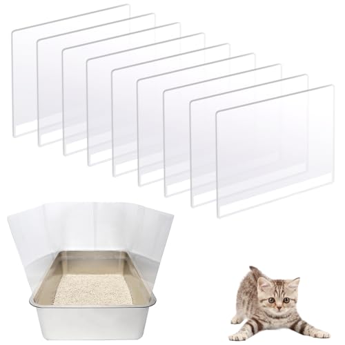 9 x Katzentoilette, transparent, leicht zu reinigen, Spritzschutz für offene Katzentoilette, 37,8 x 29,5 cm, Katzentoilette nicht im Lieferumfang enthalten von YOILES