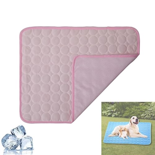 YOMACY Chillpaw Chill Paw Kühlkissen für Haustiere, waschbar, Eisseide, Isomatte für kleine, mittelgroße und große Hunde, Katzen, Kühldecke für Hunde (Rosa, XL) von YOMACY