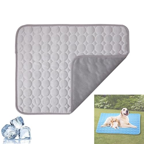 YOMACY Chillpaw Chill Paw Kühlkissen für Haustiere, waschbares Eisseide Schlafkissen für Kleine, Mittlere und Große Hunde und Katzen, Kühldecke für Hunde (Grau, XL) von YOMACY