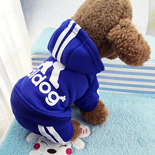 2023 Kleidung Französische Bulldogge Welpenkostüm Jumpsuit Chihuahua Mops Hunde Kleidung für kleine mittelgroße Hunde Welpen-Outfit Blau, Größe L 3–4,2 kg von YOND