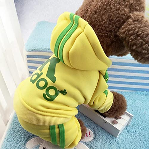 2023 Kleidung Französische Bulldogge Welpenkostüm Jumpsuit Chihuahua Mops Hunde Kleidung für kleine mittelgroße Hunde Welpen-Outfit - Gelb, XS 0,5–1,2 kg von YOND