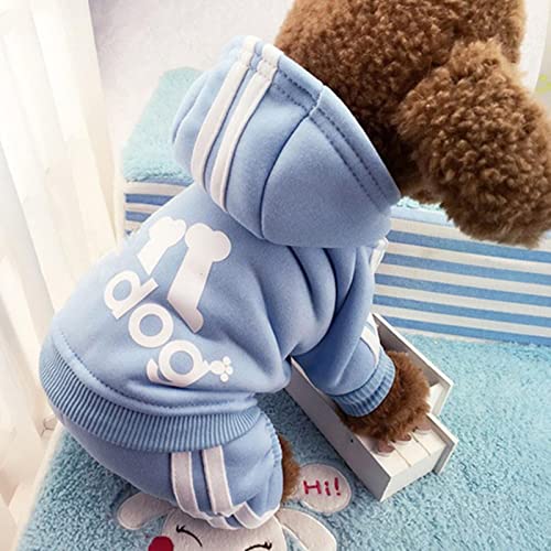 2023 Kleidung Französische Bulldogge Welpenkostüm Jumpsuit Chihuahua Mops Hunde Kleidung für kleine mittelgroße Hunde Welpen-Outfit Hellblau, Größe S 1,2–2 kg von YOND