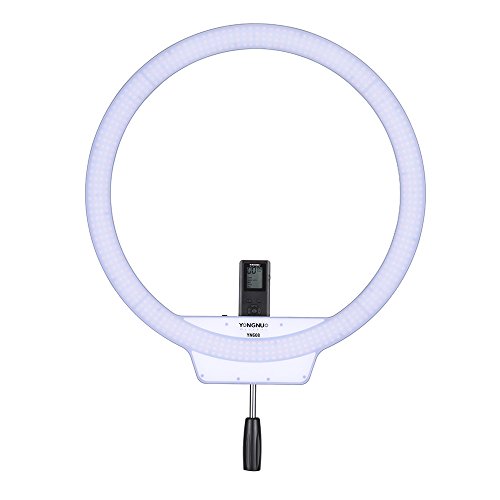 YONGNUO YN608 3200K ~ 5500K CRI≥95 Ring-Videoleuchte Portrait Bi Farbetemperatur Wireless-LED Ringförmige und Frameless Auftritt Design Einstellbare mit Handgriff und Fernbedienung für Video Selfie von YONGNUO