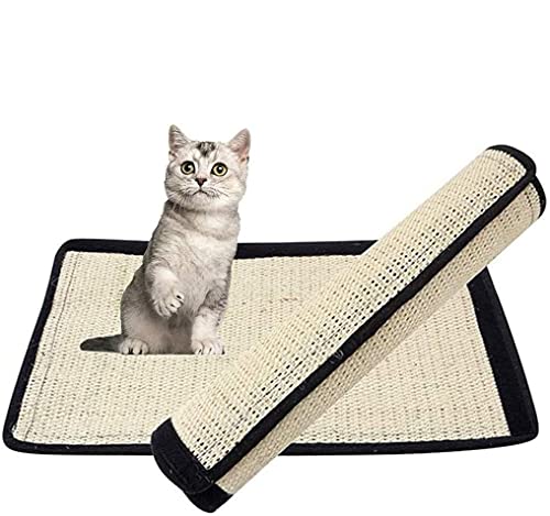 YONII 2er Pack Cat Scratching Mat, natürliche Sisal Cat Scratcher Mat, Pet Scratch Protector und Sofa Couch Shield von YONII