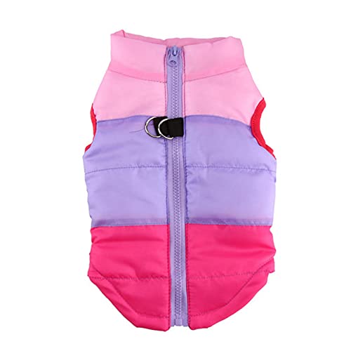 Warme Hundekleidung für kleine Hunde Winddicht Winter Haustier Hund Mantel Jacke Gepolsterte Kleidung Welpe Outfit Weste Yorkie Chihuahua Kleidung-Rose, M von YONY