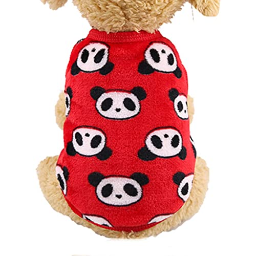 YONY Cartoon Fleece Haustier Hundekleidung Für kleine Hunde Mantel Jacke Winter Warme Haustierkleidung Für Hundekleidung Pullover Chihuahua Kleidung-Roter Bär, L für 4,25-6 kg von YONY