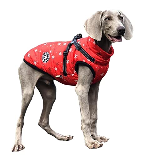 YONY Große Haustier Hundejacke mit Geschirr Winter Warme Hundekleidung-Schneeflocke, XL von YONY